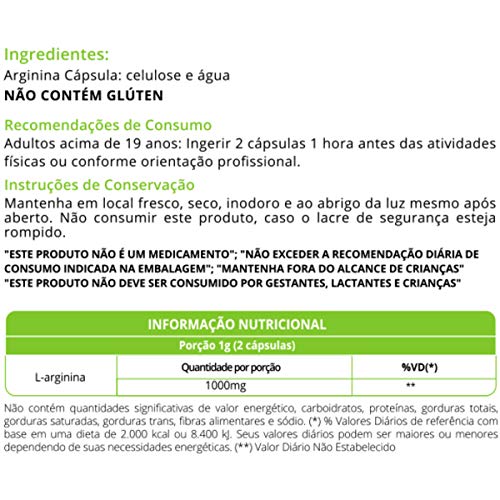 L Arginina L-Arginina 500mg 60 capsulas Vegan WVegan