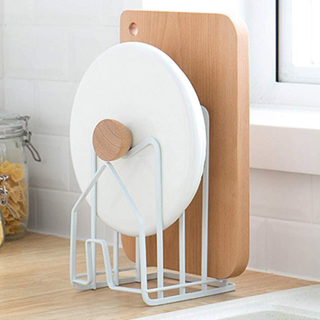 キッチンツール キッチンu蓋 - 鍋の蓋、皿、皿、まな板を収納できる金属製の垂直収納棚でキャビネットを整理整頓 (色 : A) (B