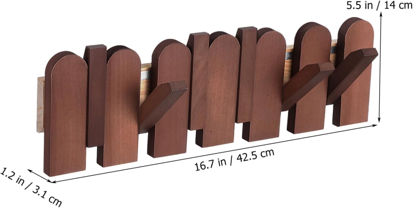 Ciieeo Solid Wood Coat Hanger for Entryway Unique Decorative Wall Mounted Rack with Hooks Space Saving Design for Coats Bags and Accessories