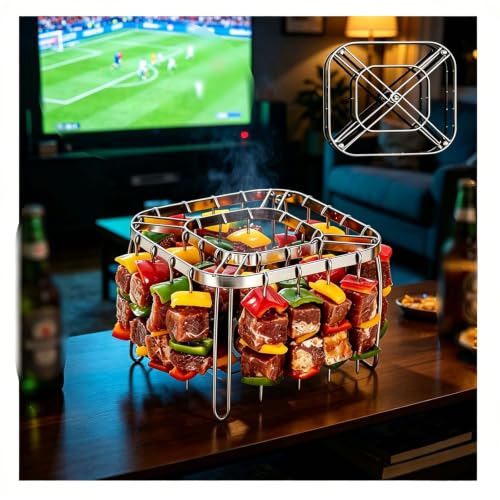 Lfevalox Foldable Air Fryer Skewer Rack 28 Vertical Skewers