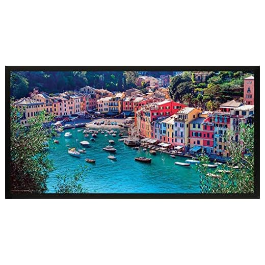Culturenik Italy Portofino Village Decorative Scenic Travel Photography Print (Framed 12x24 Poster)