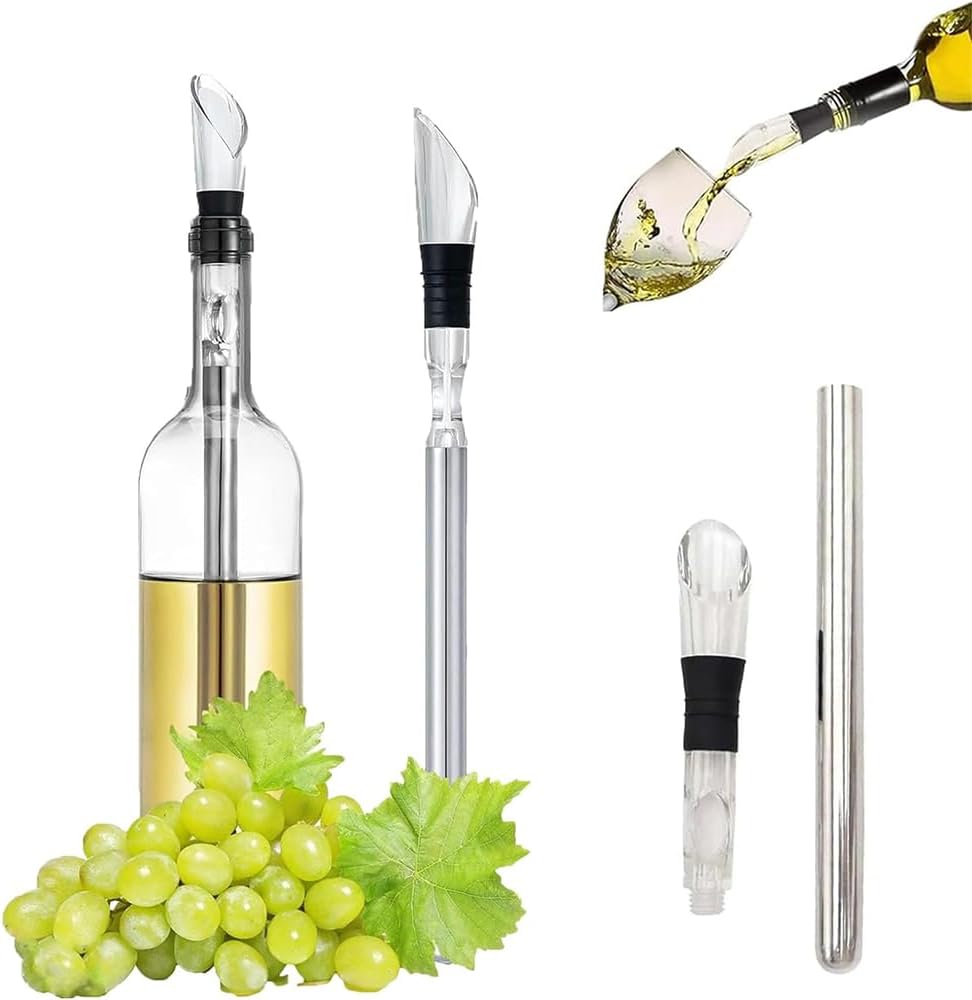 Vino Buddy Wine Chiller Stick, Vino Buddy Beer Wine Cooling Rod, 3in1 Stainless