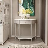Forme demi-lune élégante : Cette console demi-lune avec tiroir de rangement se distingue par sa silhouette épurée en forme de demi-lune, qui s'adapte avec grâce à de nombreux environnements intérieurs. Grâce à ses dimensions compactes, elle trouve idéalement sa place dans les couloirs, les chambres ou les entrées, apportant une touche à la fois subtile et élégante aux espaces étroits ou de taille réduite.