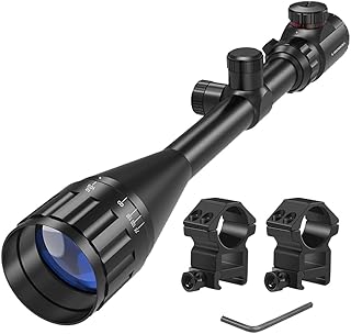 Paike Lunette de visée 6-24x50,Optique Illuminée Rouge et Verte,avec Réticule Télémétrique Viseur de Tube de 1 Pouce