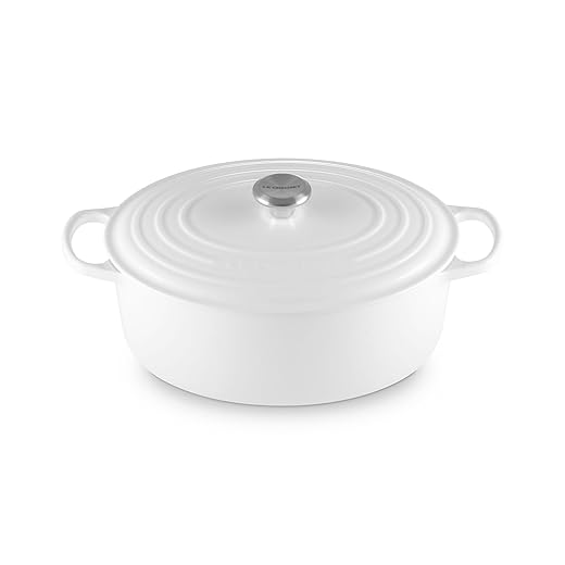 Le Creuset Enameled Cast Iron Signature Oval Dutch Oven, 8 qt., White