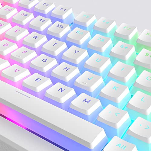 Image of Womier Pudding Keycaps, PBT Shine Through Keycaps White 164 Keys Set | Custom Key caps Set OEM Profile, Mechanical Keyboard Keycap Universal Compatiability for 100%, 75%, 65%, 60% Keyboard-White