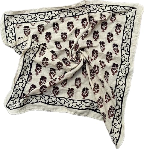 100% Organic Cotton Bandana For Women - Cotton Bandana Scarf - High-Quality Kerchiefs for Men and Women - Handmade Unique Boho Chic Cotton Hand Block Bandanas For Men And Women4