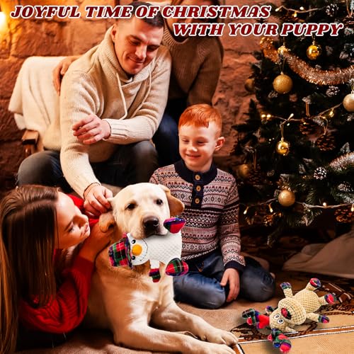 Juguete Navideño para Perros Muñeco de Nieve y Reno, 2 unidades miniatura 5