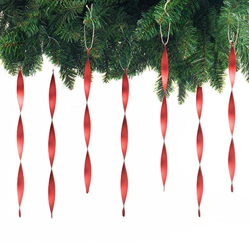 AMS Christmas Tree Ornaments 24PCS Aluminum Twisted Icicles Ornament Set for Christmas Tree New Year Party Decorations Supplies(Matte 9.8