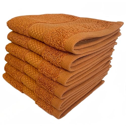 Sue Rossi Face Cloths Pack of 2 or 6, Turkish Combed Cotton, 30cm x 30cm Wash Cloth Fingertip Flannel, Soft & Absorbent