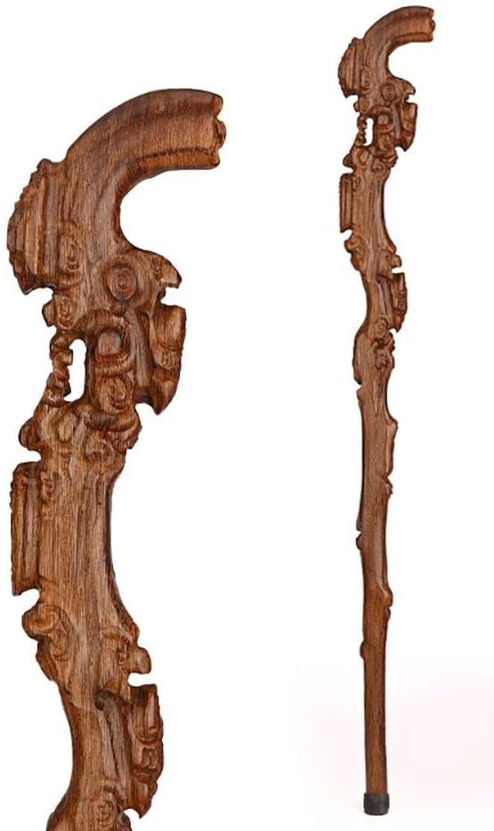 Crutch Walking Cane Fancy Dress Walking Stick Ends Non Slip - Walking Cane Gents Walking Stick Carved Cane 90cm Ideal for Men or Women with Active Outdoor