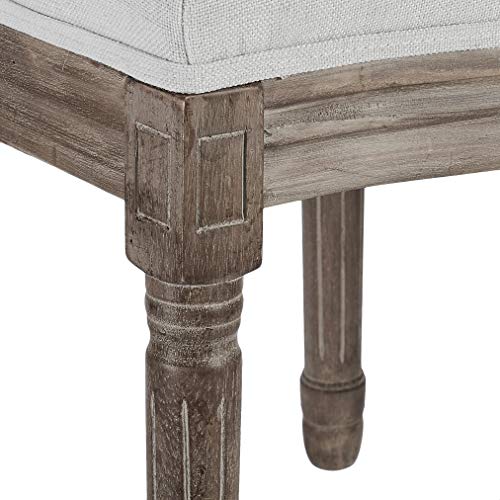 Canglong Farmhouse Dining Room Accent Chairs, French Distressed Bedroom Chairs With Round Back, Elegant Kitchen Chairs Side Chair, Set Of 2, Fabric Back In Beige #TOP6