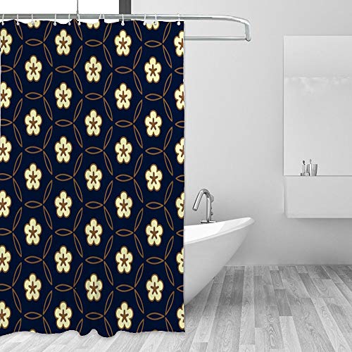 Rideau de douche avec 12 crochets inclus polyester imperméable rétro - 5