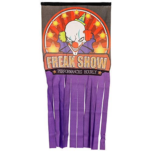 Halloween Haunters Hanging Clown Doorway Entryway Window Curtain or Door Cover - 66