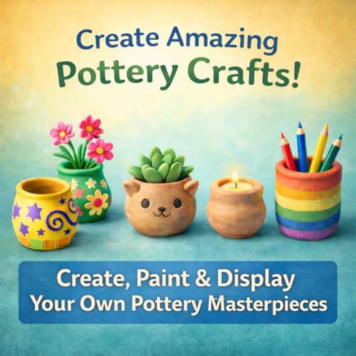 Image of MiniExplorer Pottery Wheel Kit for Kids - DIY Battery Operated Pottery Making and Painting Set with Clay, Sculpting Tools, Arts and Crafts Toy for Boys Girls Age 5+, Creative Activity Gift