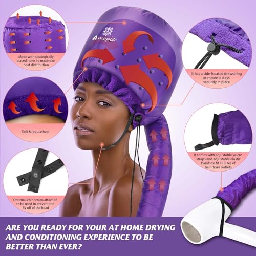 Acessório para secador de cabelo com capô – faixa de cabeça integrada para acelerar o tempo de secag