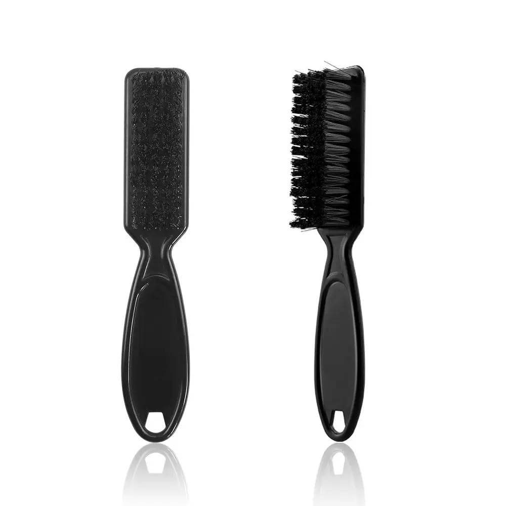 LUOLINGONGJUE® Soft- Bristle Beard Brush for Men Oil Head Hair Cleaning Brush Small Hair Carving Styling Tool | Black | Pack Of 1 4