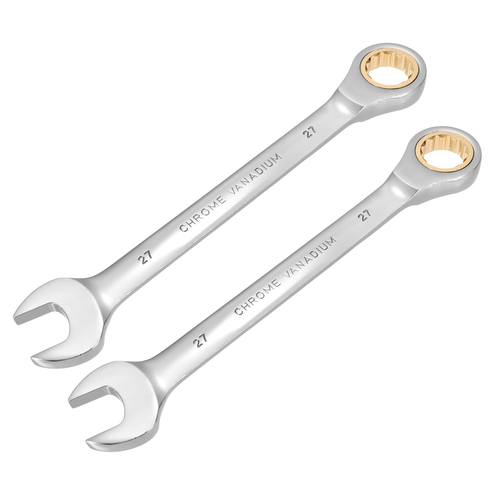 Clé mixte à cliquet 27 mm en acier CR-V forgé pour un serrage durable et précis