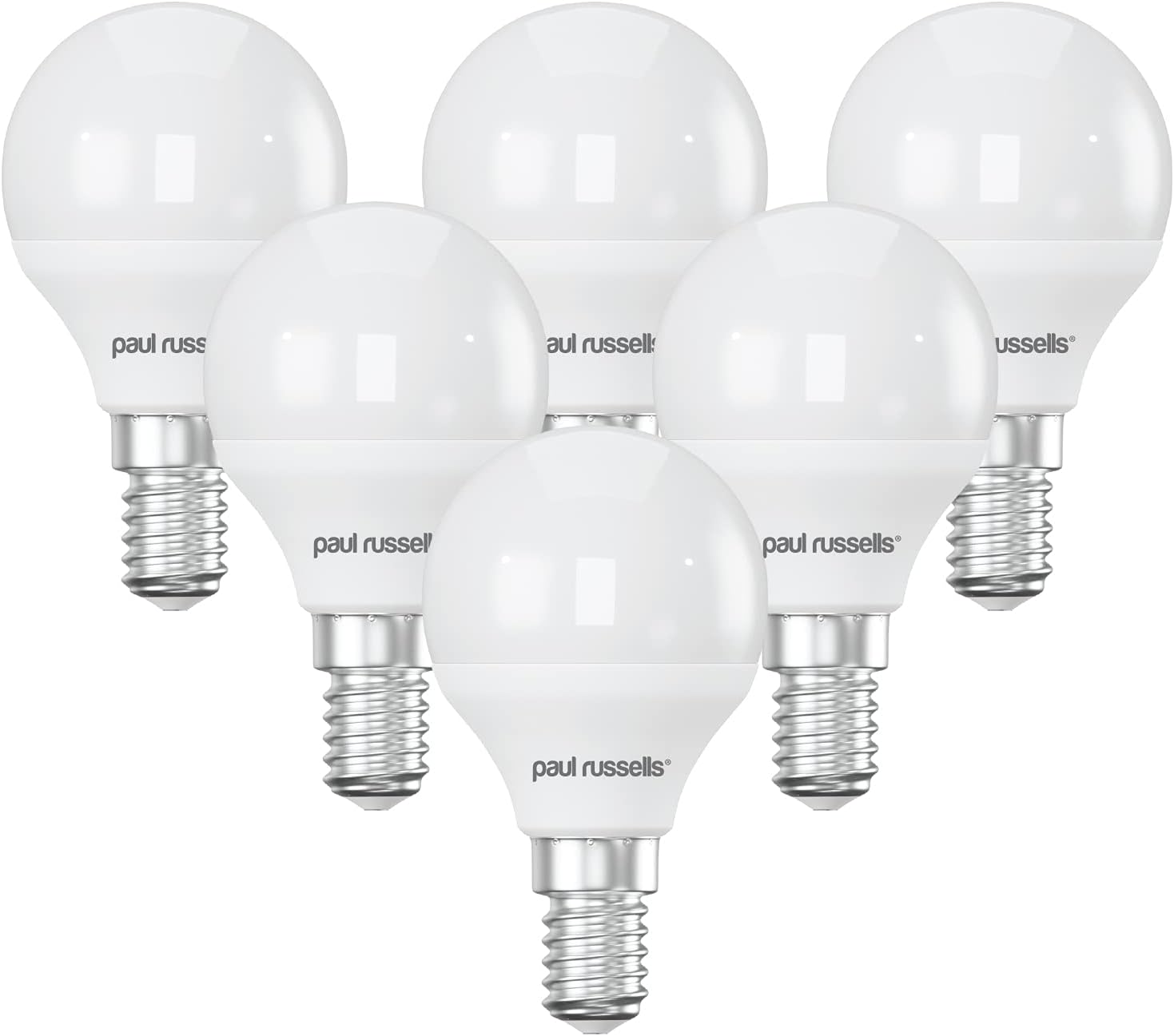 paul russells LED Lightbulbs Small Edison Screw E14, 25w Incandescent Bulb Equivalent, 3W 250LM LED Bulbs, 2700K Warm White, Round Frosted Globe G45 SES Golf Energy Saving Light Bulbs Pack of 6