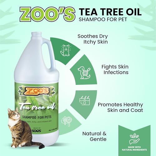 Image of Zoo's Pet Tea Tree Oil Dog Shampoo Fast Absorbing moisturize Skin - 1x (4L Gallon)