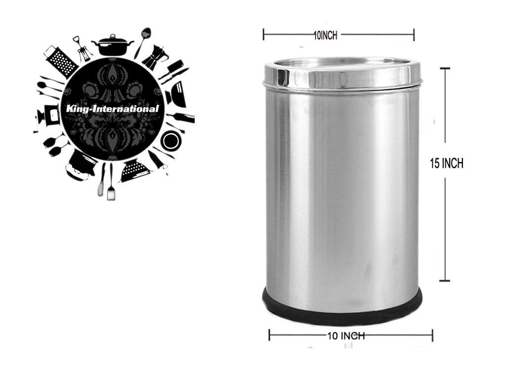 King International Stainless Steel Plain Swing Dustbin