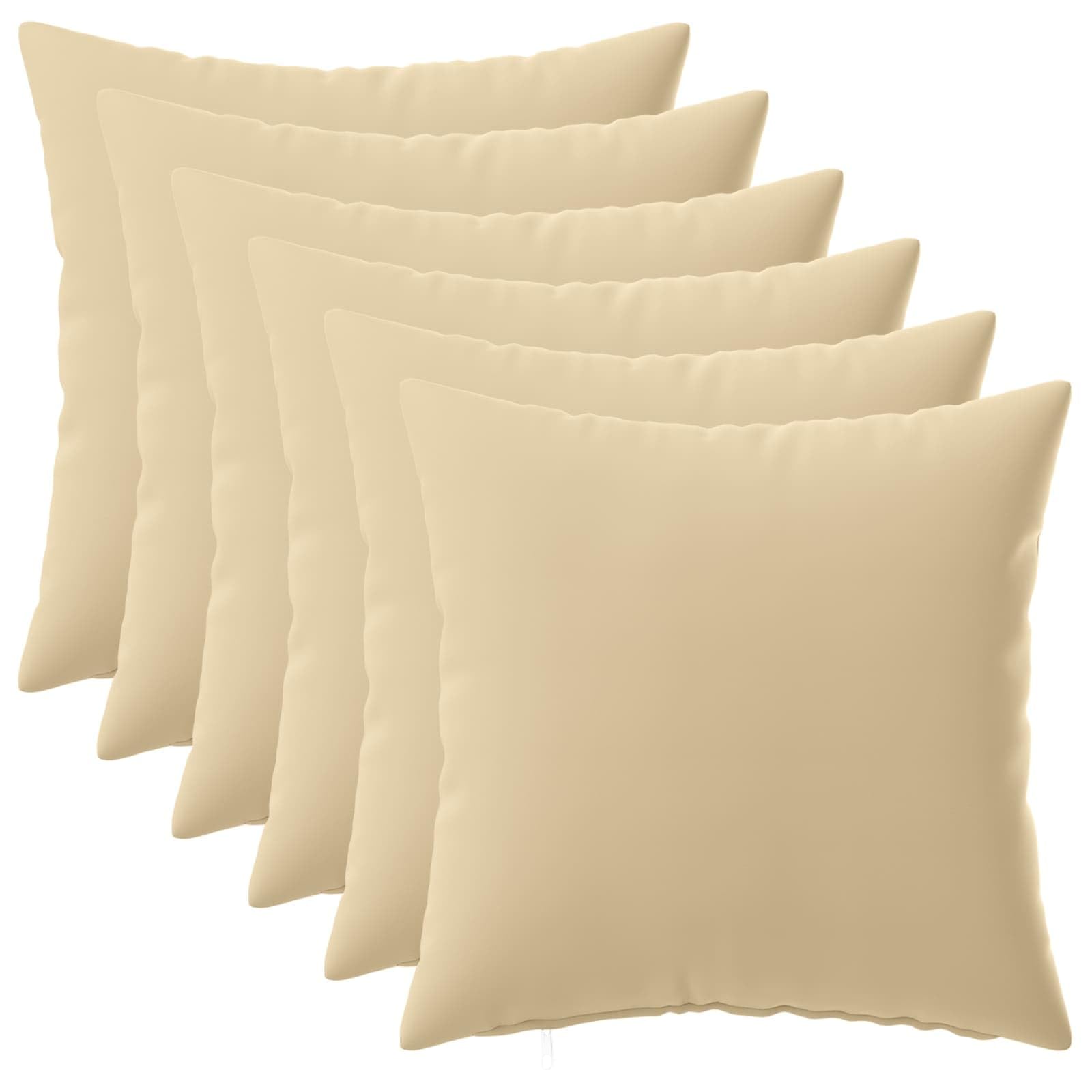 vidaXL Cushion Cover 6 pcs HEERLEN Beige 45 x 45 cm Polyester