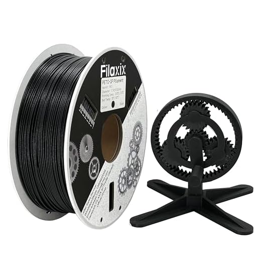 Glass Fiber PETG Filament 1.75mm,High Rigidity & Strength,Excellent Dimensional Stability,Weather Resistant & Durability,Compatible with Bambu LAB, K1C,QIDI MAX3 FDM 3D Printers,1 KG,Black