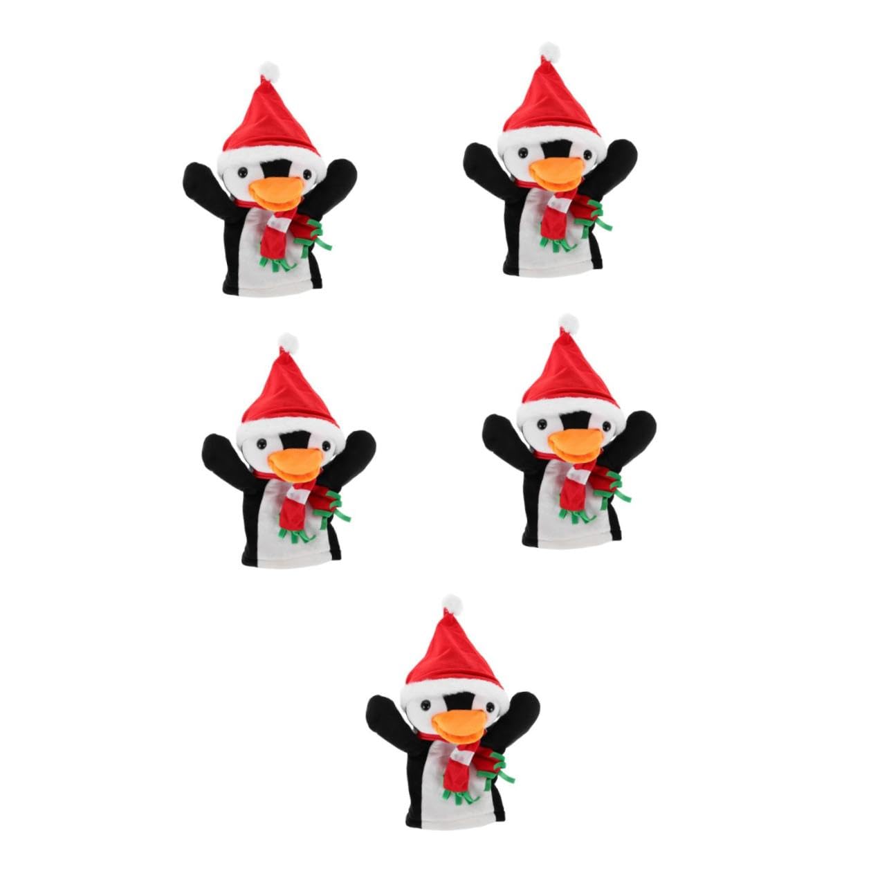 FRCOLOR 5 Piezas Marioneta de Mano Pingüino Navideña de Peluche Marionetas de Dedo Encantadoras para Interactivos y Cuentos para Niñas