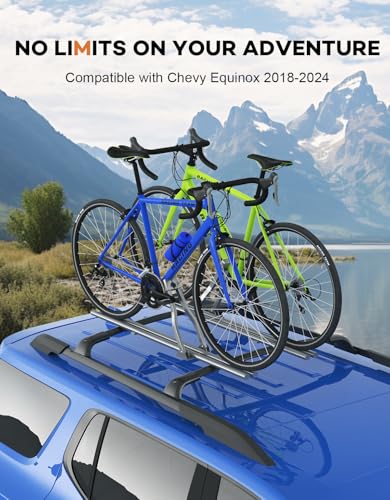 Image of Wonderdriver 300lbs Lockable Roof Rack Cross Bars Compatible with 2018-2024 Chevy Chevrolet Equinox & 2018-2024 GMC Terrain,Heavy Duty Aluminum Roof Rails Crossbars Rooftop Cargo Canoe Black Luggage