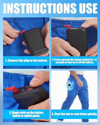 Cooling Pants with 2 Fans - Men and Women 21V Air Conditioner Fan Work Pants, with 20000mAh Battery4