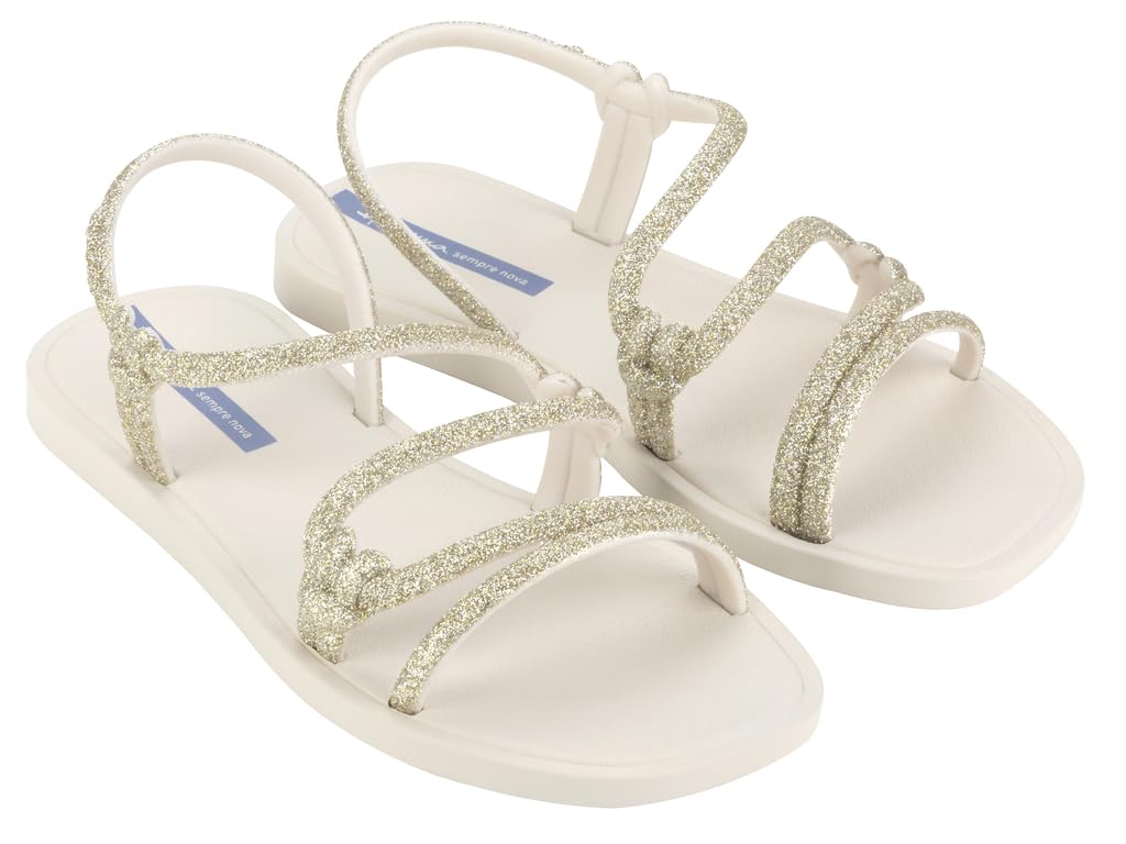 Ipanema Women's Solar Glow Sand Ad Flip-Flop, Beige Glitter Blue, 7 UK