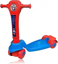 Patinete Infantil Dobrável com 4 Rodas, Vermelho e Azul, para 3-6 Anos, Suporta até 30kg