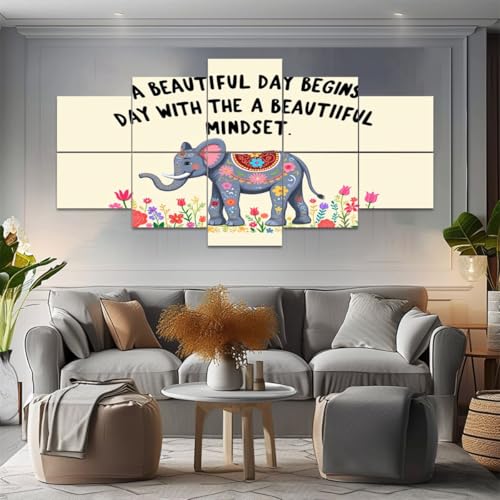 10 Pack Paneles Acústicos Artísticos, Elefante Fantasioso con Flores Coloridas, Reducción de Ruido y Tratamiento Acústico para Estudio, Hogar y Oficina miniatura 5