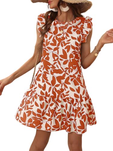 Image of SISKIN Women's 2025 Summer Beach Hobo Ruffle Trim Dresses Sleeveless Flowy Vocation Sun Dress Outfit Woman