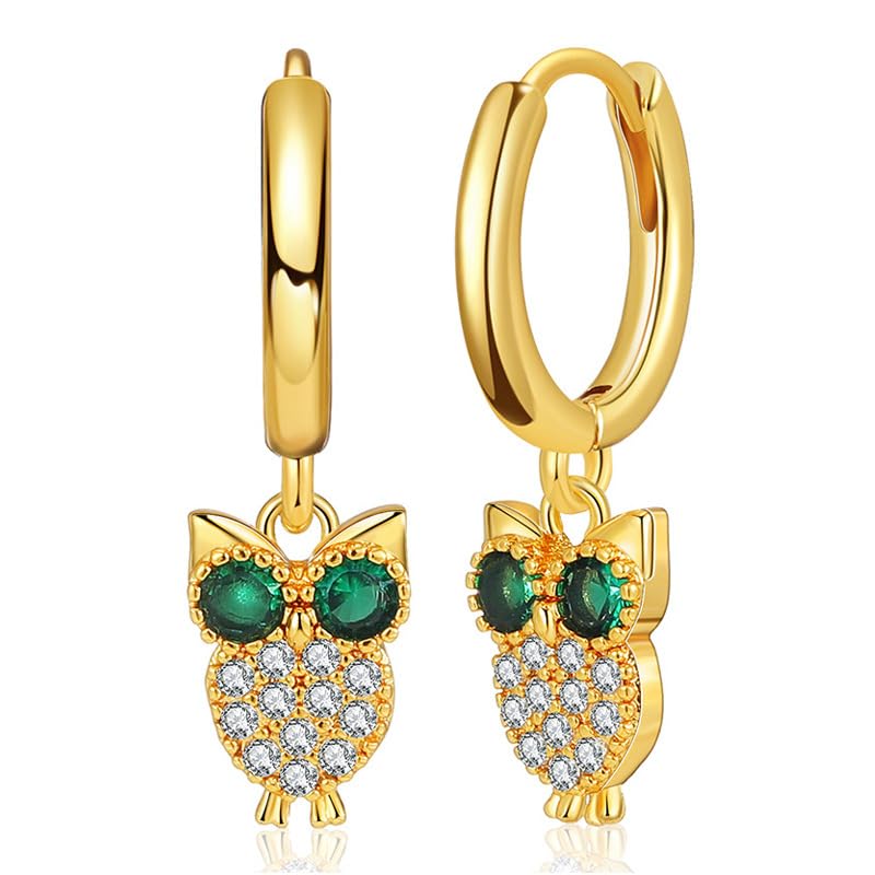 M&T 2015 cubic zirconia 14K gold plated hoop earrings, huggies wrap in gift box One Pair YWDHJ