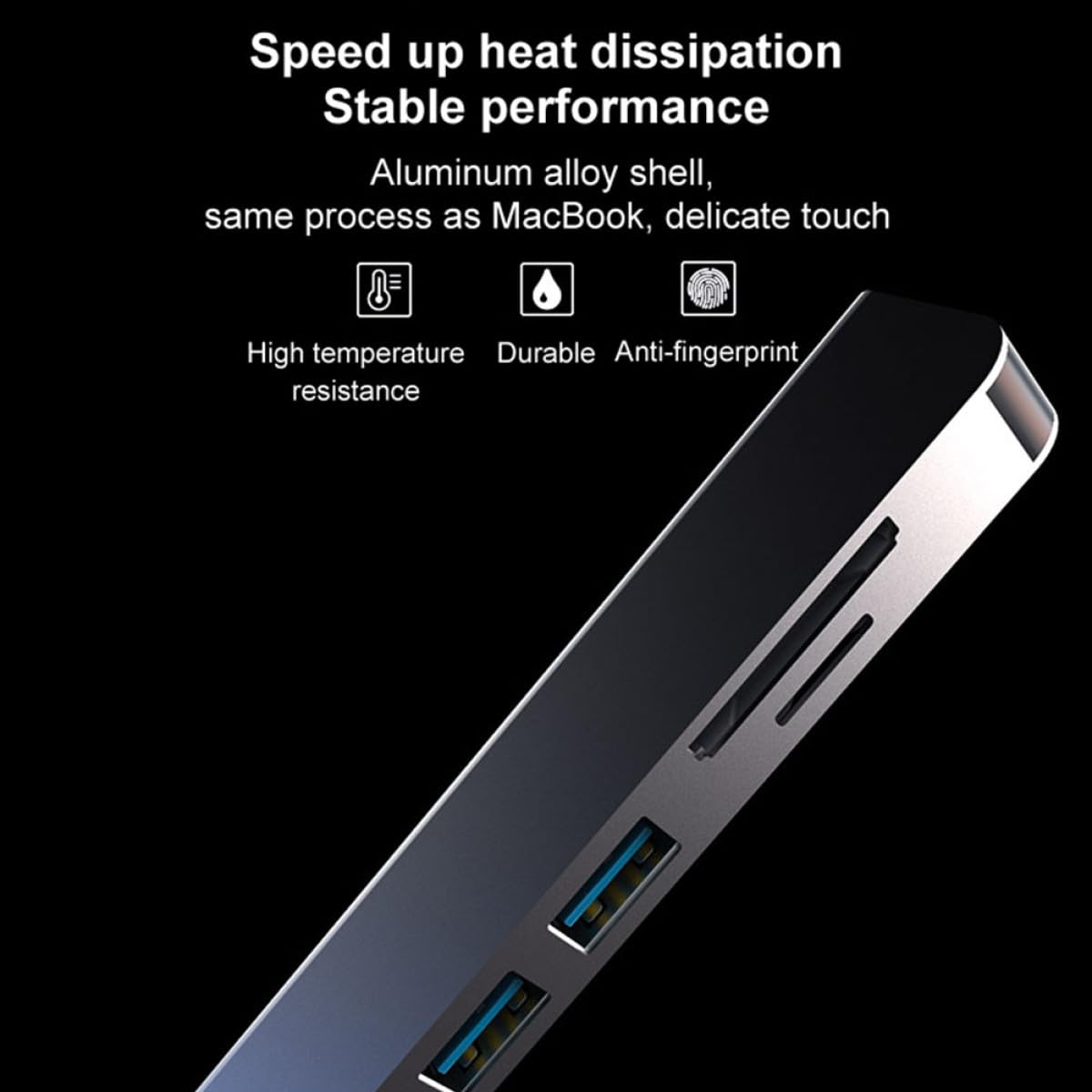BESTonZON Lector De Tarjetas SD 4K De Aleación De Aluminio USB con Estación De Acoplamiento 2 Uds
