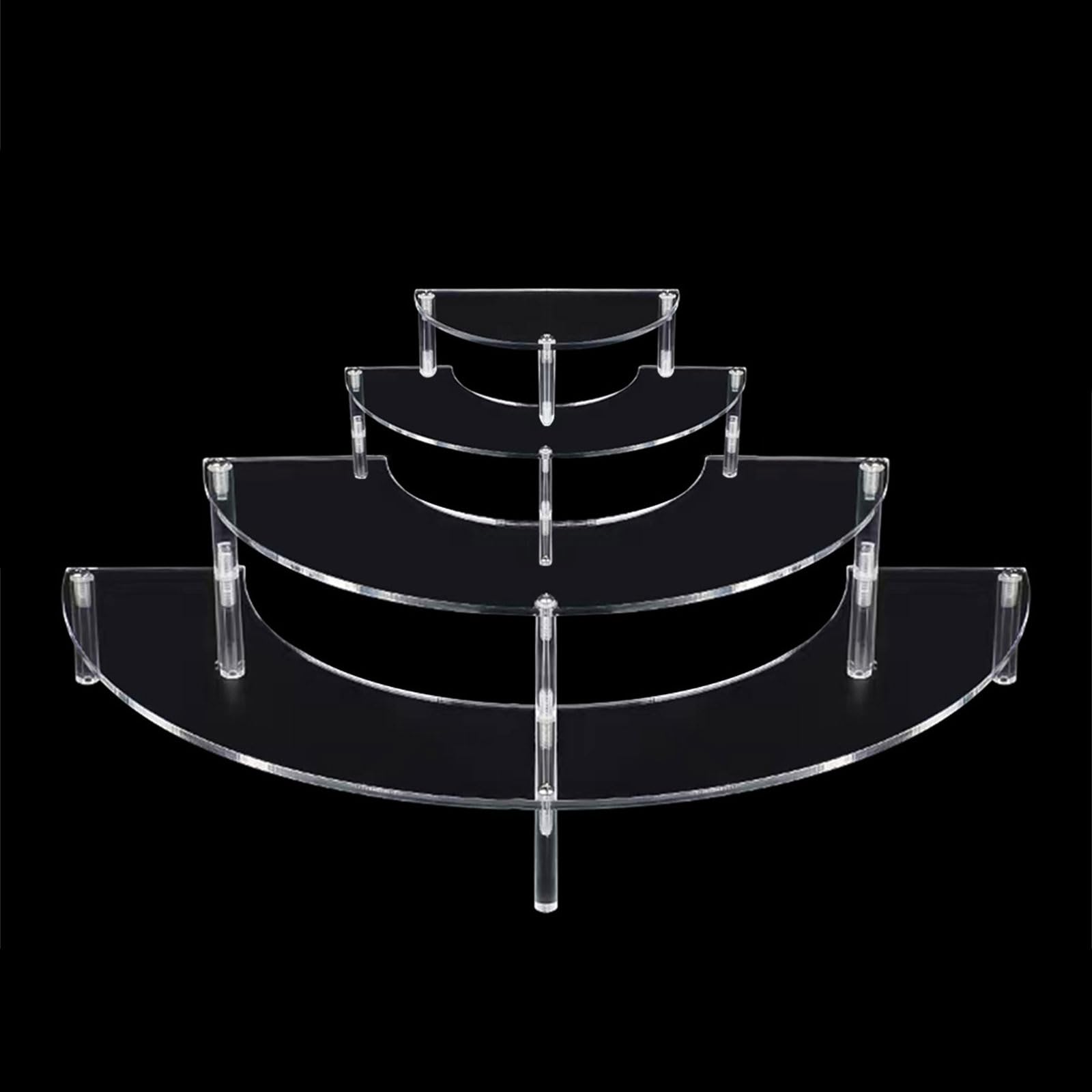 Jazuaiao Clear Acrylic Shelf Risers Multi Tiers Display Stand for Figures and Dessert Practical Shelves for Home or Event Cupcakes Stand Holder