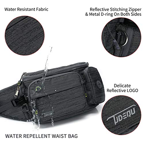 Tudequ Fanny Pack Waist Bag Large Hiking Waist Pack For Men Women With 2 Hidden Water Bottle Holde,Water Resistant Hip Bum Bag With Adjustable Strap For Outdoors Workout Traveling Cycling Dog Walking #TOP5
