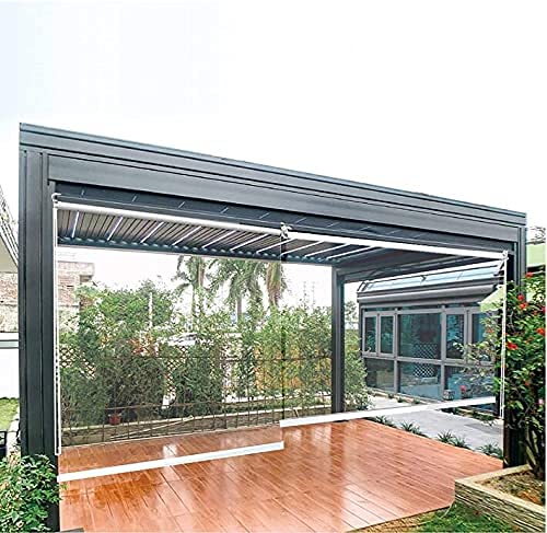 ZJCQAKitchen Clear Roller Blinds, Waterproof PVC Plastic Outdoor Partitions Shades, 120cm/130cm/140cm/150cm/160cm Wide(Size:130x285cm/51.2"x112.2")