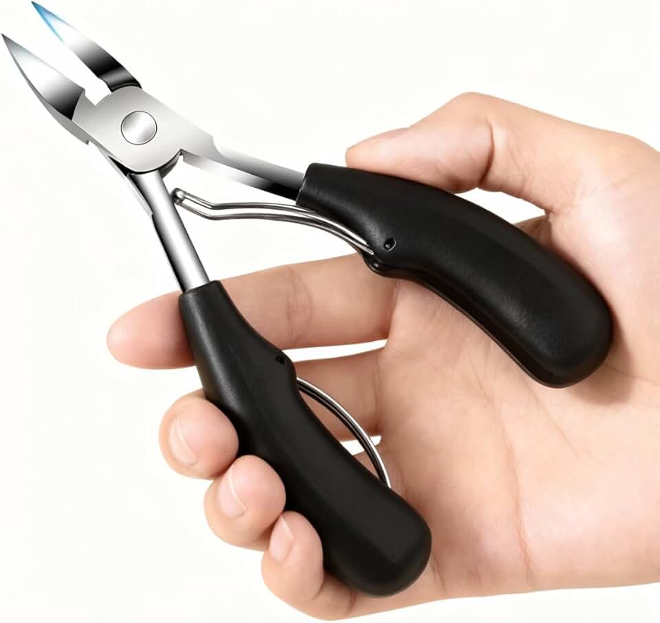 Alicate Cortador de Unha para Pés e Mãos, Aço Inoxidável, Unhas Grossas e Encravadas, 13 cm, Preto