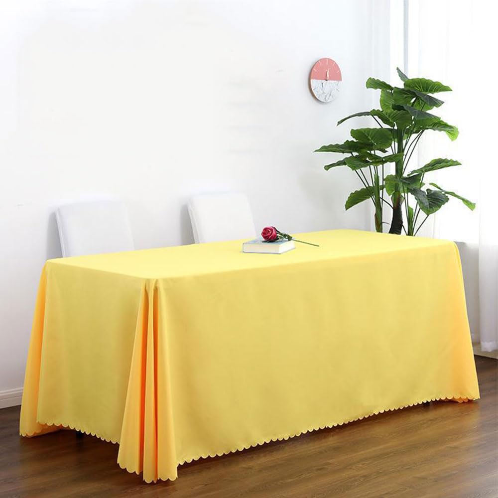 Mantel rectangular de poliéster amarillo vintage para el hogar, restaurante, fiestas, protección de mesa (200 x 280 cm)