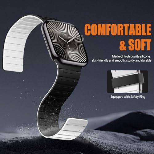 Image of SNBLK Magnetic Watchband Compatible with Apple Watch for Men 44mm 45mm 46mm 49mm 42mm 41mm 40mm 38mm Women, Silicone Sport Strong Magnet Strap for iWatch Series 11 Ultra 3 Ultra 2 Se 10 9 8 7 6 5 4 1