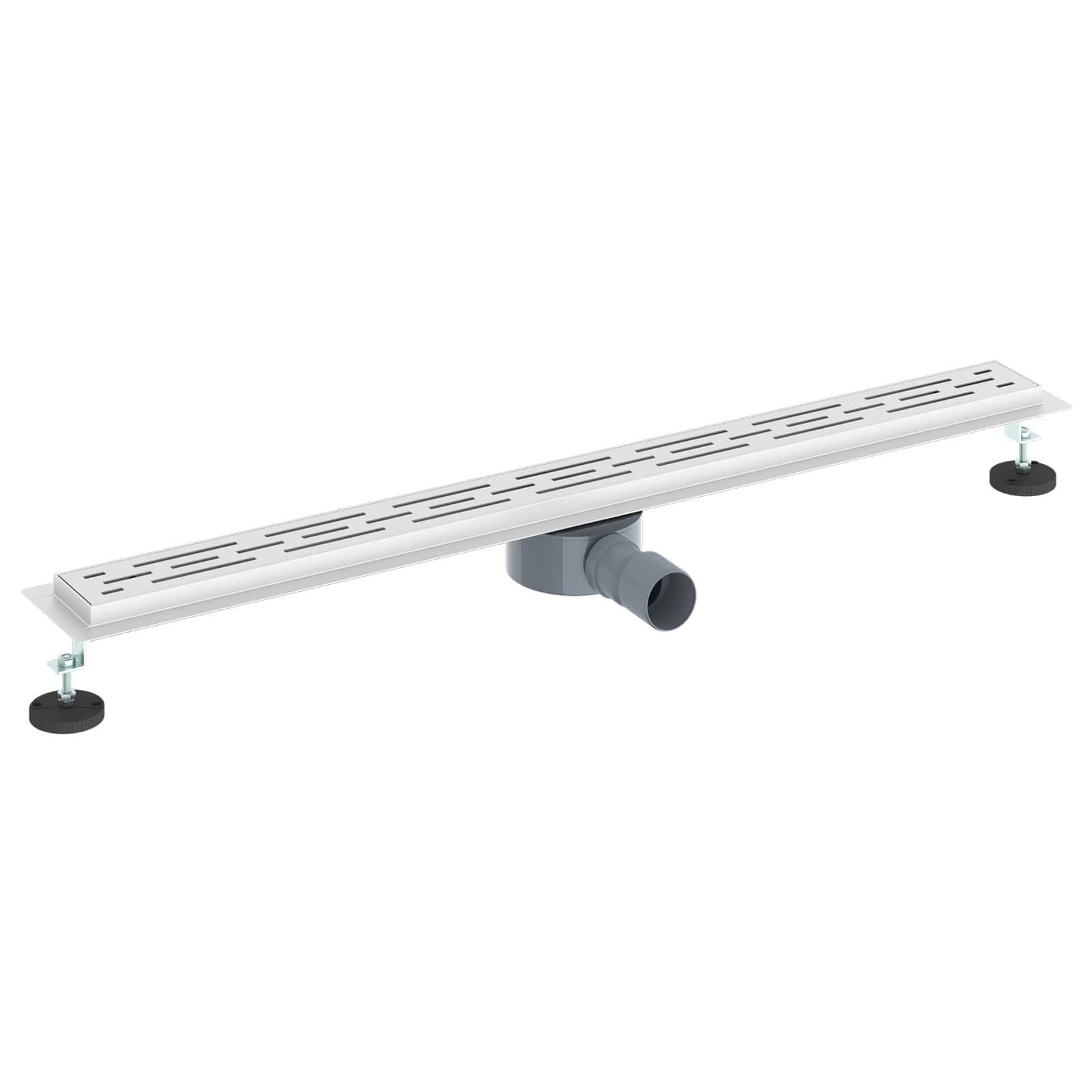 Desagüe de ducha de 90 cm de acero inoxidable con sifón de 360°, desagüe para el suelo, desagüe de ducha, canaleta para baño, drenaje plateado