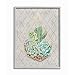 Stupell Industries Succulent Basket Gold Watercolor Pattern Painting, Design by Artist Ziwei Li Wall Art, 16 x 20, Grey Framed