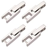 WEBEEDY 4 Pcs Silver Fold Over Clasp Stainless Steel Watch or Bracelet Extension Clasp Square Metal Strap Replacement for Jewelry Making Watch Repair Christmas Birthday Gifts Decoration,17x5mm