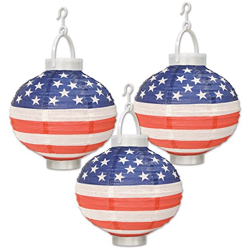 Beistle Light-Up Patriotic Paper Lanterns