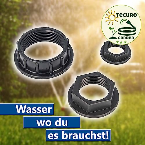 tecuro Gegenmutter/Kontermutter mit Innengewinde 1 1/2 Zoll Bund Ø 65 mm aus Polypropylen Druckbeständig bis 6 bar