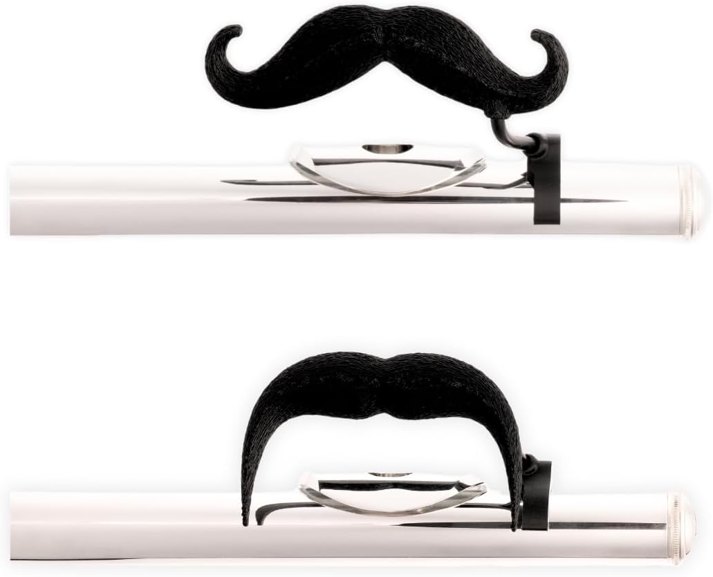 The Original Flute-stache 2.0 - [2-Pack] Clip-on Mustache for Flute, XL and Handlebar Combo Version, by Brasstache