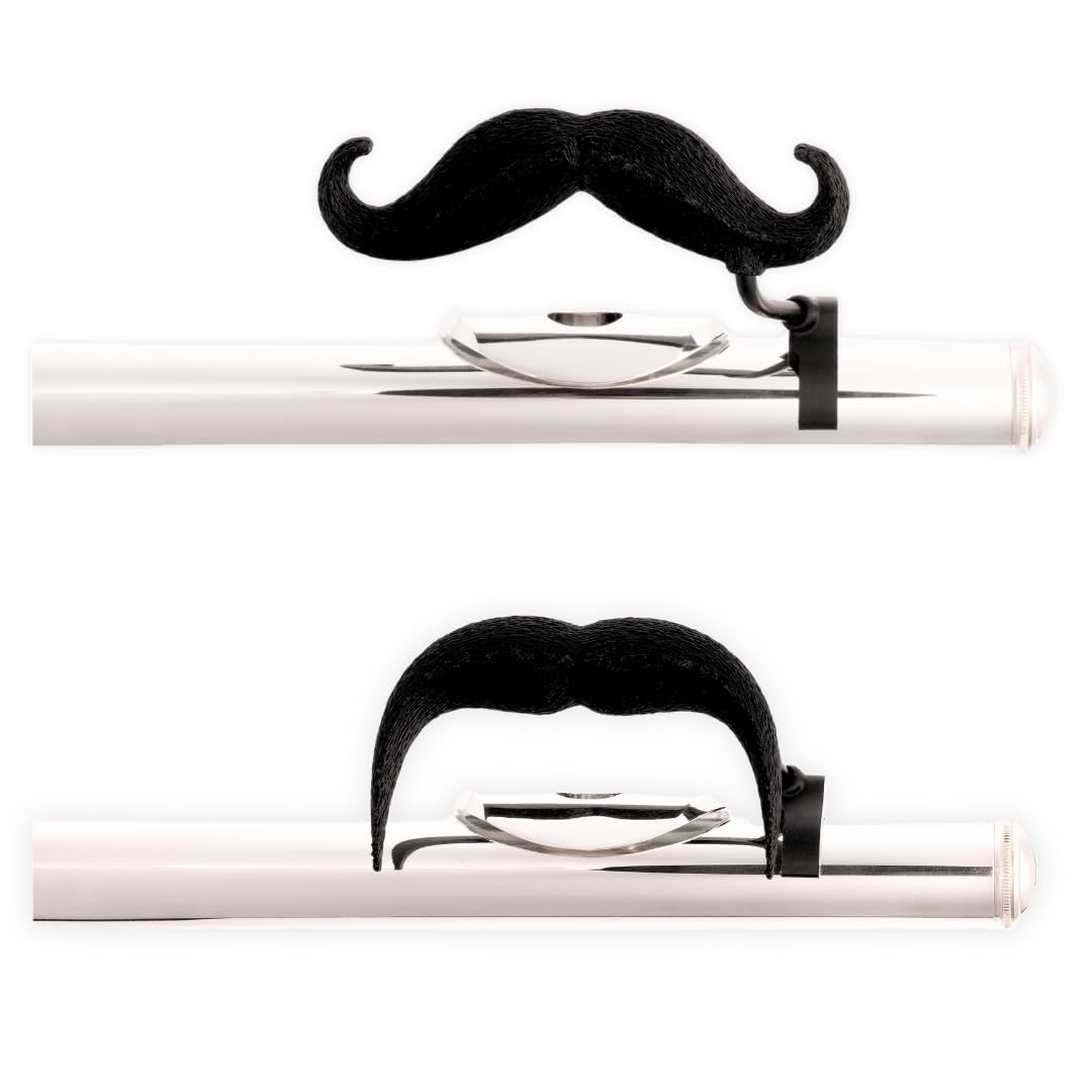 The Original Flute-stache 2.0 - [2-Pack] Clip-on Mustache for Flute, XL and Handlebar Combo Version, by Brasstache