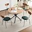 1x Natural Table/4 Green Stackable Chairs